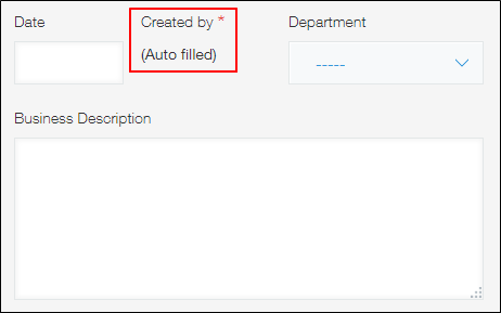 Screenshot: An example of the "Created by" field being used in a daily report app