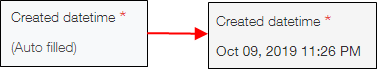 Screenshot: Example of a "Created datetime" field