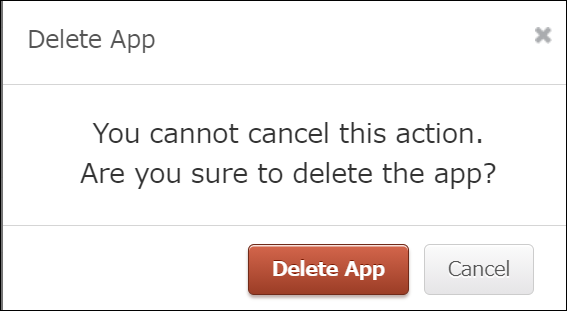 Screenshot: The "Delete App" dialog