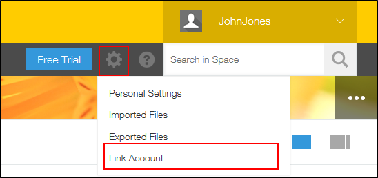 Screenshot: How to navigate to "Link Account"