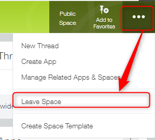 Screenshot: Clicking the "Options" icon and then "Leave Space"