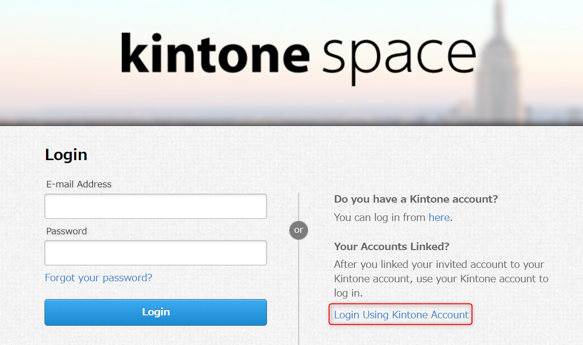 Login using Kintone account