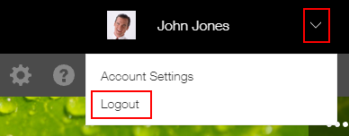 Screenshot: The "Logout" is outlined