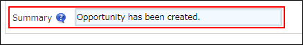 Screenshot: Entering text in the "Summary" input field