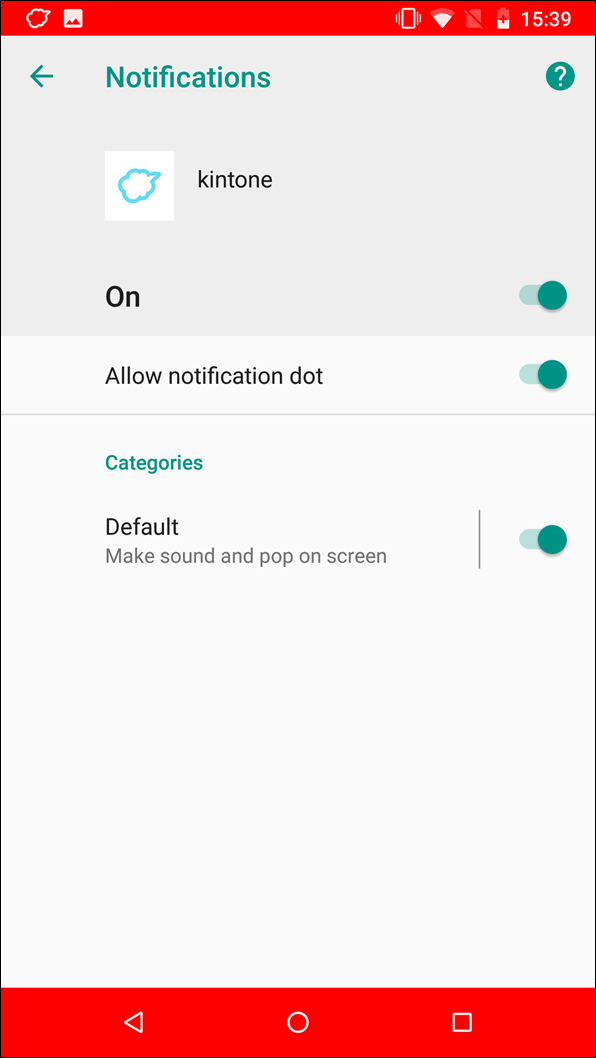 Screenshot: All of the notification settings options are enabled