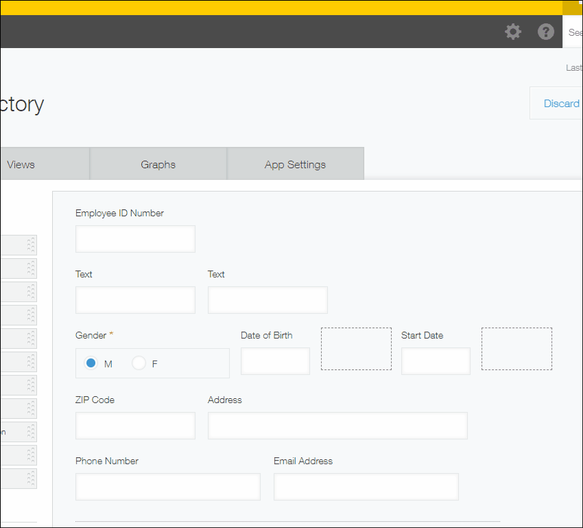 Screenshot: A GIF that shows field names and fields codes being changed