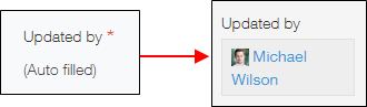 Screenshot: Example of an "Updated by" field