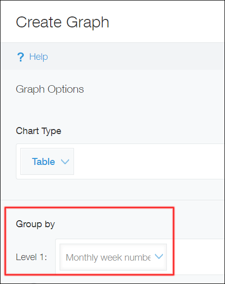 Screenshot: The Graph settings screen